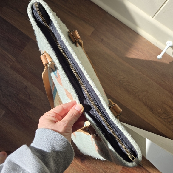 MZ Fair Trade Handmade Wool Bucket Tote Pastel Bohemian Manos Zapatecos Large - Picture 9 of 11